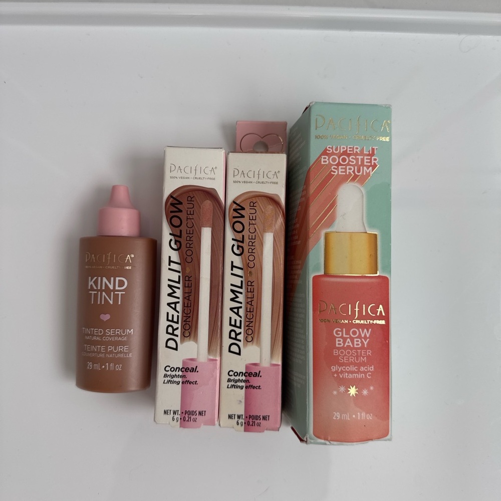 Pacifica Glow Bundle New Kind Tint Concealer Serum Vegan Makeup Color 05 06 07